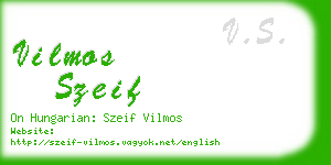 vilmos szeif business card